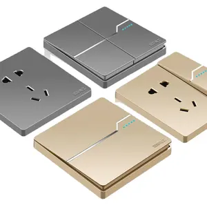 X71 Gold UK electrical supplies 16a pc ultra-thin wall switches and sockets electrical wall switch 13 amp 2 gang switched socket