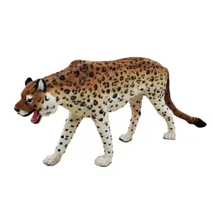 Leopard Model Simulation Toy Animal Ornaments Teaching Props Window Display Golden Leopard Fur Crafts For Exhibition