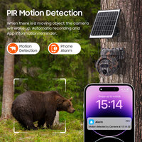 Goobsafe UBOX APP 6MP Dual Lens CMOS PIR Solar Deteksi Gerak PTZ Kamuflase 4G 12X Optical Zoom Sudut Lebar Penglihatan Malam