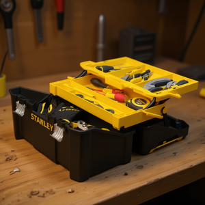 Caja de herramientas multinivel Stanley de 19 pulgadas con compartimentos de almacenamiento organizados para uso en taller - Product Image 3