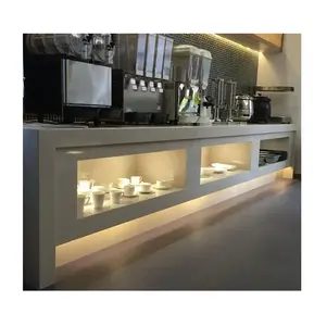 简单的设计人造石容易清洁自助餐厅酒吧柜台自助桌