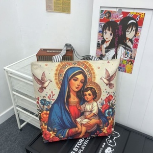 Bolsa de Mano de Moda Europea y Americana para Mujer, Diseño de Jesús y María, Nailon, Gran Capacidad, Bolsa de Tela - Product Image 6