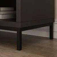 Support TV d'angle pour téléviseurs jusqu'à 60 pouces, meuble TV ouvert pour le salon avec étagères ouvertes, pieds en métal, table TV moderne en forme de L