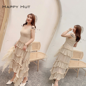 เดรสสายเดี่ยวผู้หญิง Happy Hut รุ่น Ruffles ระบายอากาศได้ดี เอวธรรมชาติ สไตล์ลำลอง สำหรับฤดูร้อน มีไซส์พลัส - Product Image 3