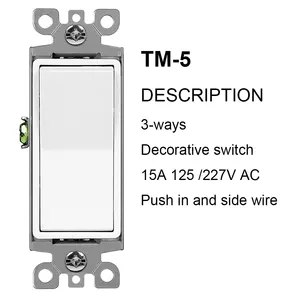 3Grace Factory Sale Wall Switch 15A 120V-277V US Type Electric Switches For Home Led Light Switch