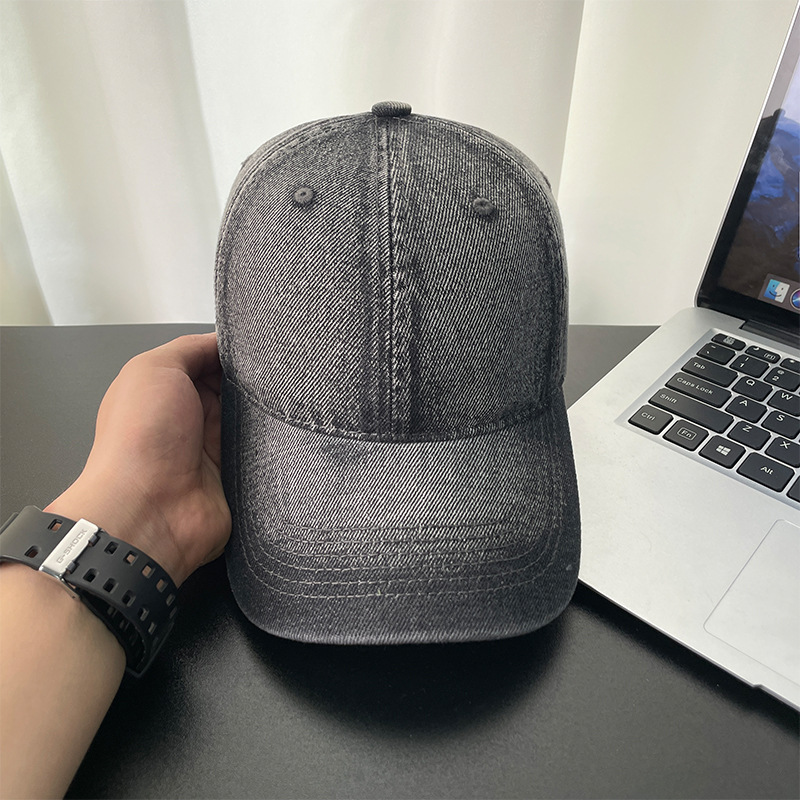 Cappellino da baseball in denim lavato grigio 992