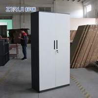Armoire de classement en acier durable à plusieurs niveaux, armoire de bureau en métal avec portes doubles verrouillables