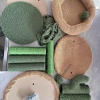 Arbre à chat design Cactus avec structure d'escalade et plateforme de saut, modèle vert velours Firecracker