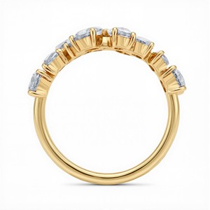 แหวนเพชรรูปลูกแพร์มรกตทรงกลมดีไซน์เนอร์สร้าง14KT เพชร VVS EF 925 10KT เงินสเตอริง18KT แหวนทอง - Product Image 2