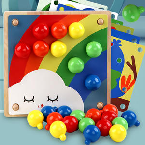 Juego de Clavijas de Madera con Forma de Arcoíris y Hongos para Bebés, Otros Juguetes Educativos de <span class=keywords><strong>Dibujo</strong></span> para Niños - Product Image 2