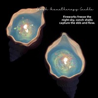 Muschel-Aromatherapie-Kerze Ozean-Feuerwerk-Design Kreative Muschelschalen-Handgemachte Gelee-Wachs Spiralförmige Perfekte Geschenkidee Party-Favor