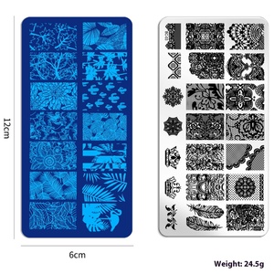 Plaque de tamponnage pour ongles en acier inoxydable, motif cœur, feuille, serpent, papillon, modèle de transfert d'image pour manucure - Product Image 5