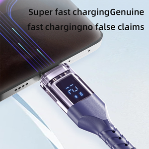 Charge rapide 12W avec écran LED intelligent |   USB-A vers Lightning |   Tête transparente |   Nylon tressé durable - Product Image 3