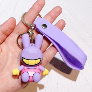 Porte-clés promotionnel DIY à assembler, poupée lapin clown incroyable, pendentif pour sac ou clé de voiture, en métal rouge, surprise amusante pour enfant - Product Image 4