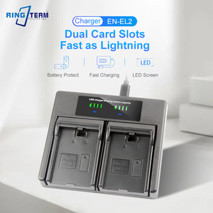 <span class=keywords><strong>Chargeur</strong></span> double RingTeam EN-EL2 avec écran LCD, <span class=keywords><strong>chargeur</strong></span> de <span class=keywords><strong>batterie</strong></span> ENEL2 pour appareils photo <span class=keywords><strong>Nikon</strong></span> E2500 E3500 E3100 E3200 CCD2500 3500 - Product Image 2