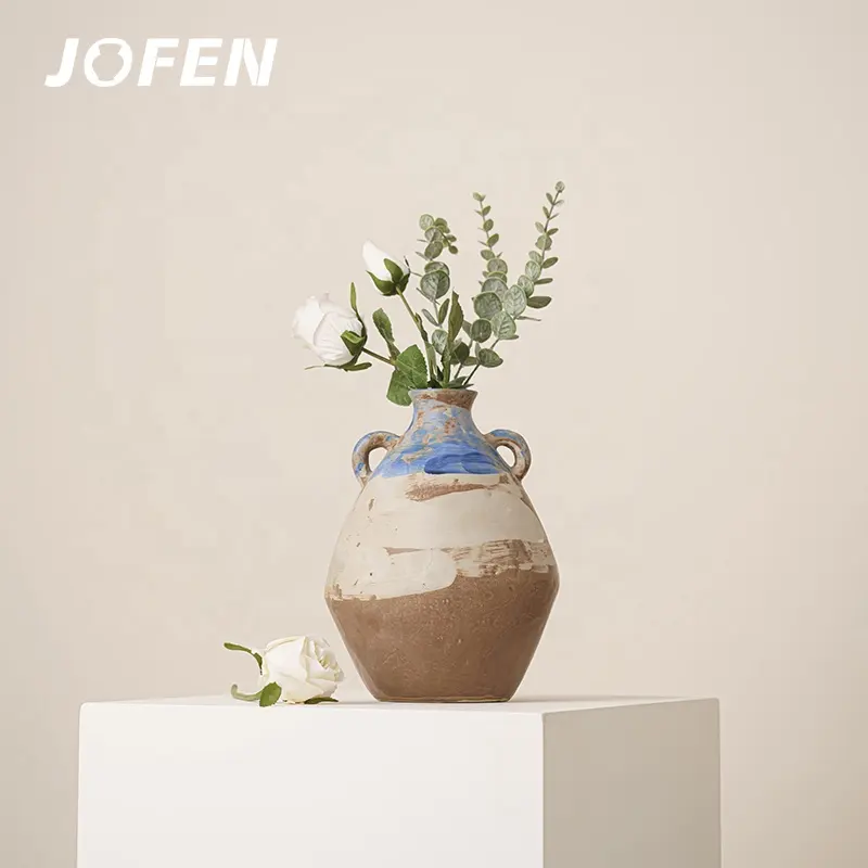 JOFEN Manufacturer Custom Unique Hand Glazing Colorful Nordic House Decor Clay Vases for flowers