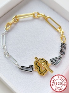 Charmes unisexes tendance en argent sterling 925 pour la fabrication de bijoux, chaîne serpent et bracelets en forme de cœur LOVE - Product Image 4