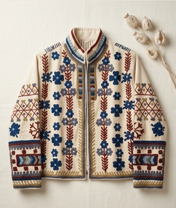 Chaqueta de terciopelo Suzani Heritage, abrigo bordado a mano – Prenda exterior artesanal bordada vintage, hecho a mano para mujer, abrigo de invierno - Product Image 2