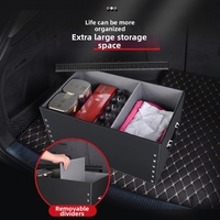 Organisateur de coffre de voiture haut de gamme en cuir, boîte de rangement de luxe pour coffre de voiture, grande capacité, robuste, imperméable, simple et élégant pour SUV