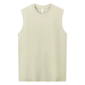 Camiseta sin mangas de algodón de alta calidad, de secado rápido y transpirable, 220 g/m², cuello redondo, para hombre, para gimnasio, entrenamiento, correr, deporte. - Product Image 4