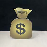 Enseigne néon LED personnalisée en acrylique, alimentée par batterie au lithium, en forme de sacs de dollars, portable, pour décoration de fêtes et de boîtes de nuit, Marque Gemei, MOQ