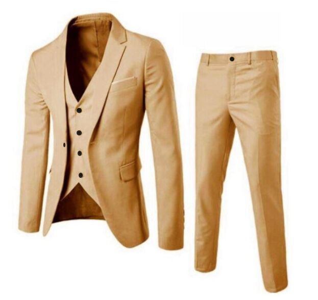 3 Pieces Business Blazer +Vest +Pants Suit Sets Autumn Fashion Solid Slim blazer Set Vintage Prom Suits Men's Male Men's Sets