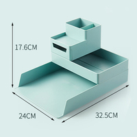 Boîte de rangement empilable de bureau pour papier A4, boîte de rangement pour reçus, porte-stylos multifonctionnel de style tiroir, organisation