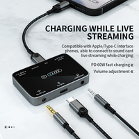 Convertidor de Tarjeta de Sonido Estéreo 3 en 1 para iPhone y Android, Adaptador Universal de Audio de 3.5mm para Micrófono y Auriculares, Transmisión en Vivo