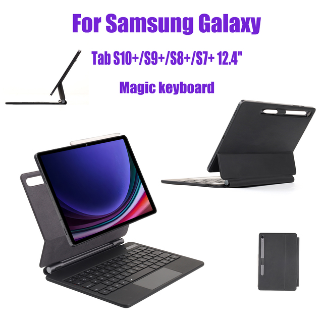 Protective RGB Touch Magic Charging Keyboard Case for Samsung Tab S10 Plus/S9 Plus FE/S8 Plus/S7 Plus 12.4"  500mAh Battery