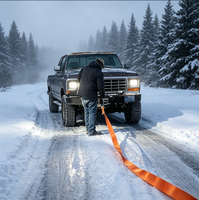 Kit complet de récupération tout-terrain : sangle de remorquage, manilles en D, gants, accessoires automobiles robustes, sangle de récupération pour camion 4x4
