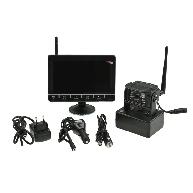 Waterproof IP69K battery operated digital wireless rear view camera and monitor system