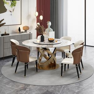 Muebles para el hogar, mesa rectangular de mármol, patas doradas y mesa de comedor de mármol, gran oferta, china - Product Image 2