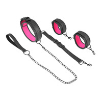 Nouvel ensemble de menottes bondage avec collier et laisse pour la fixation dorsale, kit de retenue pour couples, jouets coquins pour adultes