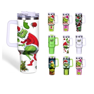 Borge 40oz 3D in ấn đôi tường thép không gỉ du lịch Mug giáng sinh Tumbler với xử lý và rơm - Product Image 1