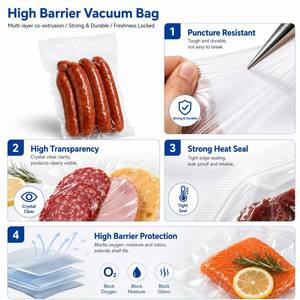 <span class=keywords><strong>Film</strong></span> en rouleau thermoformable personnalisé haute barrière PA EVOH PE, <span class=keywords><strong>film</strong></span> d'emballage sous vide transparent brillant pour viande, saucisses et aliments - Product Image 2