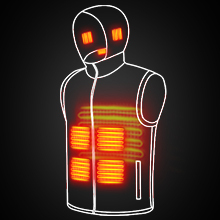 Gilet chauffant pour homme avec capuche chauffante rétractable, vêtement chauffant électrique léger - Product Image 2