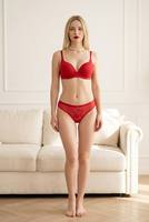 Ensemble de lingerie brodée en dentelle pour femme avec soutien-gorge à armatures et culotte en maille papillon