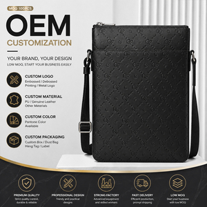 Sac bandoulière vertical en cuir PU pour homme, étanche, avec sangle réglable, pour tablette, personnalisable par fournisseur OEM - Product Image 1