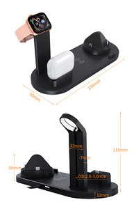 Chargeur sans fil multi-ports 6-en-1 15W pour <span class=keywords><strong>smartphone</strong></span> – Station de charge rapide et support pour téléphone portable - Product Image 2