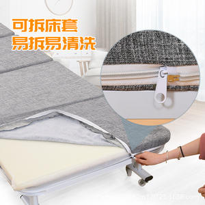 เตียงโลหะพับได้แบบเรียบง่าย 190X60 70 80 100X30 ซม. สำหรับผู้ใหญ่และผู้สูงอายุ พร้อมผ้าคลุมถอดซักได้ ทำความสะอาดง่าย - Product Image 1