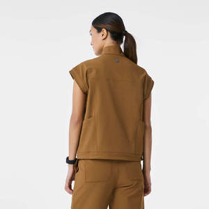 Conjunto de Uniforme Médico sin Mangas Yilong, Pantalones Cargo con Cuello Alto, Ropa de Trabajo Transpirable y Elegante para Enfermeras - Product Image 3