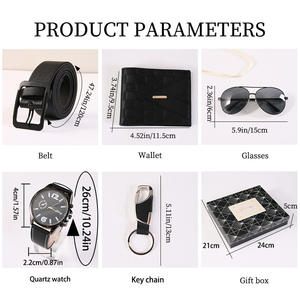 Nuovo squisito Set regalo promozionale per festa di san valentino orologio da <span class=keywords><strong>uomo</strong></span> orologio da <span class=keywords><strong>uomo</strong></span> occhiali da sole completo portafoglio attività personalizzata Set regalo di lusso - Product Image 2