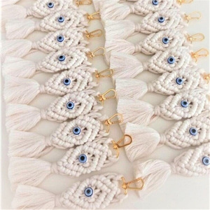 Porte-clés bohème à pompon, pendentif en fil de coton tissé à <span class=keywords><strong>la</strong></span> main pour breloque de sac, nature morte colorée pour mariage, anniversaire - Product Image 3