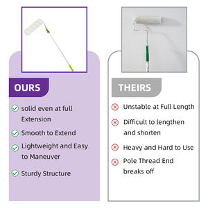Rallonge <span class=keywords><strong>télescopique</strong></span> <span class=keywords><strong>pour</strong></span> outil de nettoyage de fenêtres en aluminium robuste de 2m avec rouleau de brosse à peinture Poignée de sol en métal durable - Product Image 3