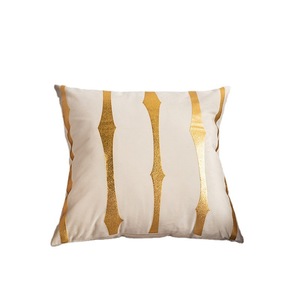 Housse de <span class=keywords><strong>coussin</strong></span> ChamXue, taies d'oreiller, housse de <span class=keywords><strong>coussin</strong></span> rectangulaire en peluche de luxe, rayures imprimées dorées pour salon, chambre à coucher, canapé, voiture - Product Image 6