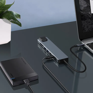 Hub <span class=keywords><strong>USB</strong></span>-<span class=keywords><strong>C</strong></span> 8 en 1 en alliage d'aluminium, adaptateur multifonction, station d'accueil Macbook 4K HDTV, <span class=keywords><strong>USB</strong></span> 3.0, chargeur, compatible téléphone, ordinateur portable - Product Image 4