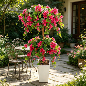 Plantes artificielles de bougainvilliers de luxe pour l'intérieur et l'extérieur, avec matériau PE, <span class=keywords><strong>pot</strong></span> <span class=keywords><strong>blanc</strong></span> pour la décoration de la maison - Product Image 5