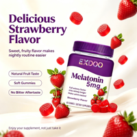 Gummies de mélatonine sans sucre personnalisées, saveurs de fruits naturels, complément pour le sommeil, vitamines en vrac pour favoriser le sommeil