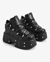 Bottes de sport gothiques punk à plateforme légère noires avec logo personnalisé CHENO pour femmes