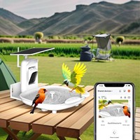 Bain d'oiseaux intelligent avec caméra 2K, alimentation solaire, étanche IP66, modèle en plastique BF-06 pour l'observation des oiseaux avec audio bidirectionnel et fonction d'alarme